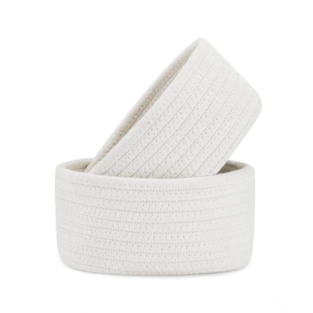 PID-66381-Cotton-Pack-Of-1-8x3-Inch-Round-2-Set-Bedside-Organizer-With-Out-Lid-White-2-1000x1000-1.webp Cotton 8x3 Inch Round 2 Set Bedside Organizer With Out Lid (White) - Image 1