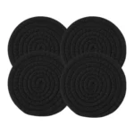 Cotton Pack Of_2 Rope Drink Coasters 4 Pcs Set (Black) - Image 4