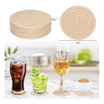 Cotton Rope Drink Coasters 6 Pcs Set (Cream)